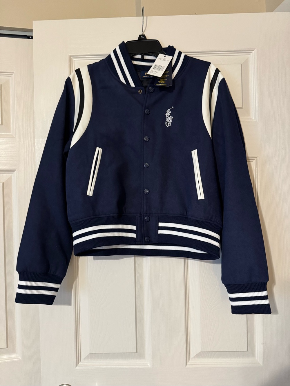 NWT Polo Ralph Lauren Boys Large Embroidered Varsity Bomber Jacket Preppy